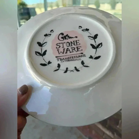 Anthropologie Corrina Pink & Gold Fawn 8 1/4" Dessert Plate. - Picture 6 of 6